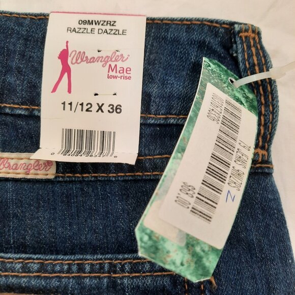 Y2K Deadstock Wrangler Mae Low Rise Razzle Dazzle Jeans Rhinestone Studded Cross - Picture 8 of 11